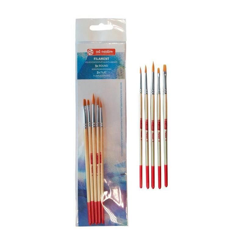 Royal Talens Art Creation Suluboya Sentetik Fırça Seti 5'Li (Yuvarlak, Düz Uç)