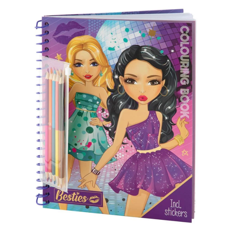 Besties Colouring Book A4 + 5 Çift Taraflı Boyama Kalemi Hediyeli