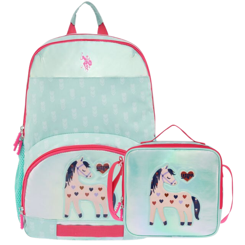U.S. Polo Assn Innes Sırt Çantası Okul Çantası Beslenme Çantalı Set Yeşil PLCAN24224