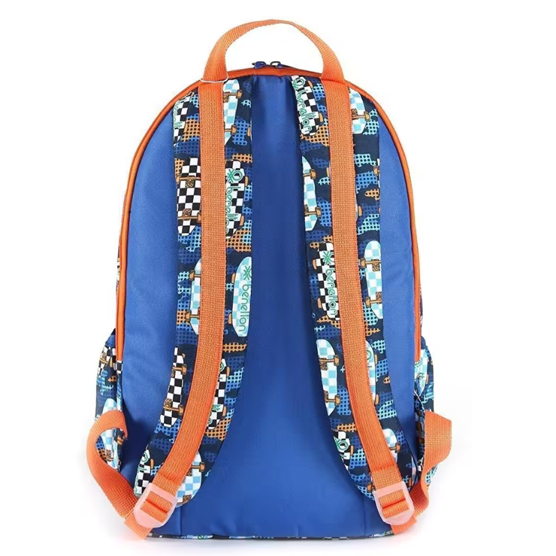 United Colors Of Benetton Çift Bölmeli Kaykay Desenli Mavi Sırt Çantası 03693