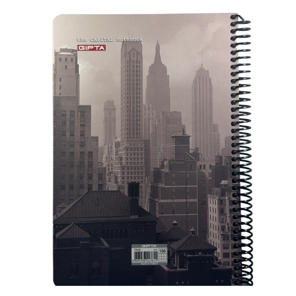 Gıpta The Capital City 17x24 100 Yaprak Kareli Defter