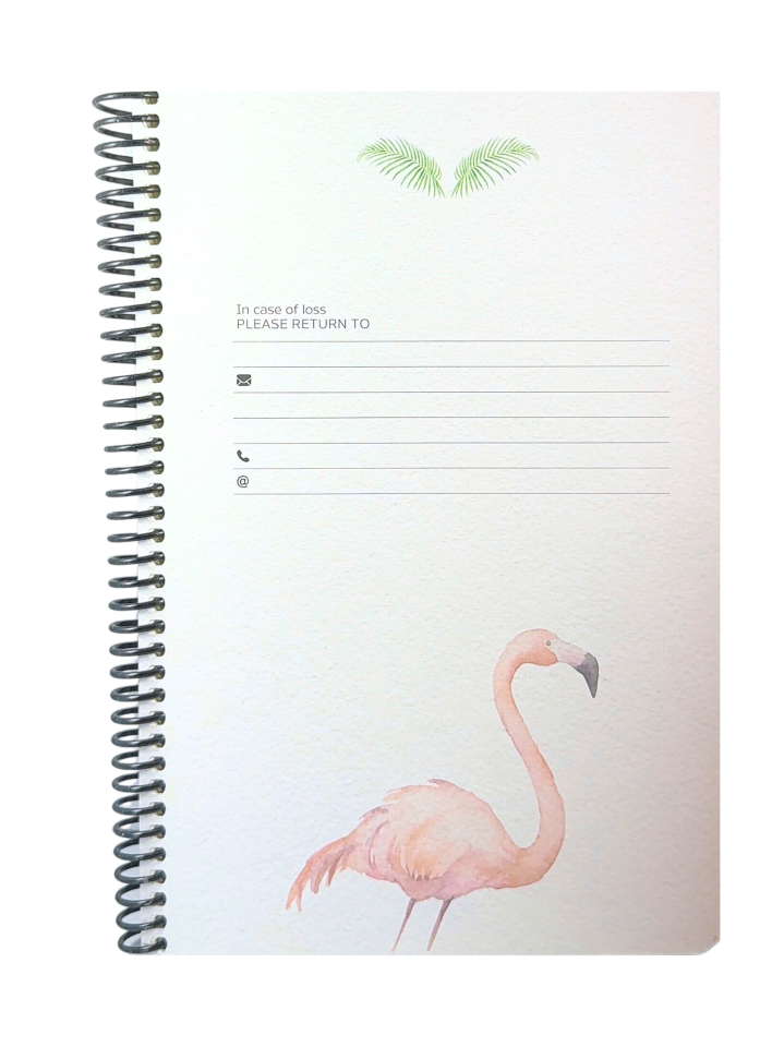 Gıpta Flamingo Spiralli Sert Kapak 17x24 100 Yaprak Kareli Defter