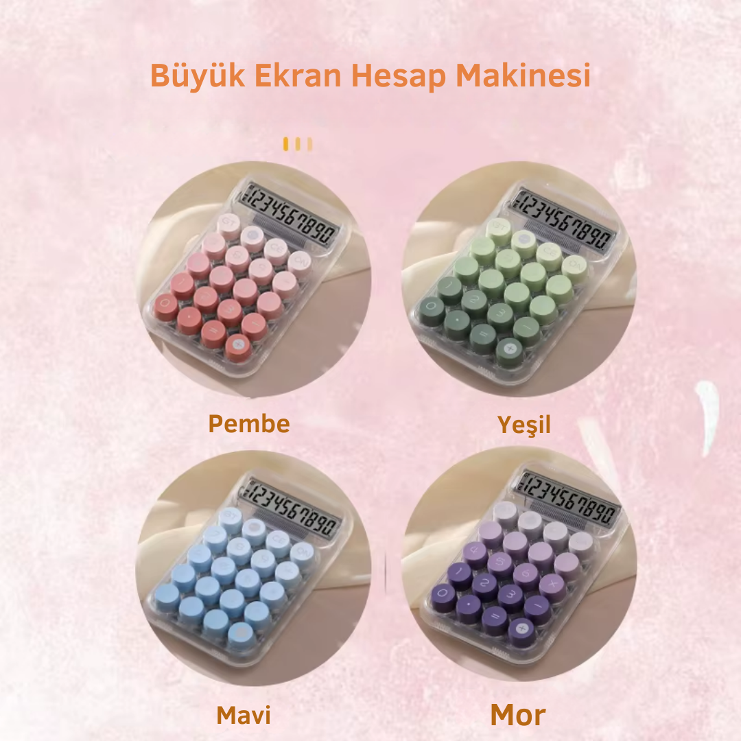 Vukito Şeffaf Renkli Hesap Makinesi Mavi