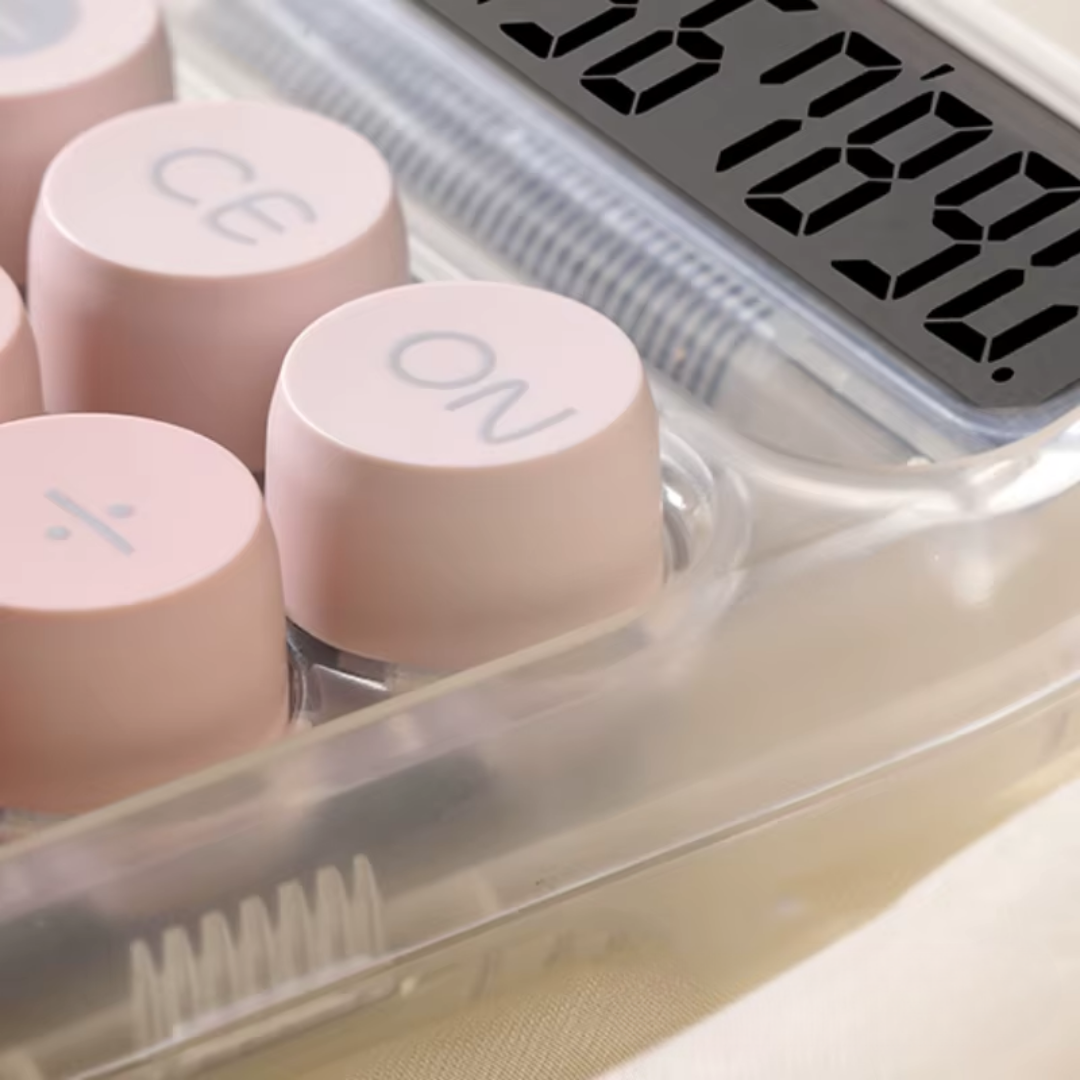 Vukito Şeffaf Renkli Hesap Makinesi Pembe