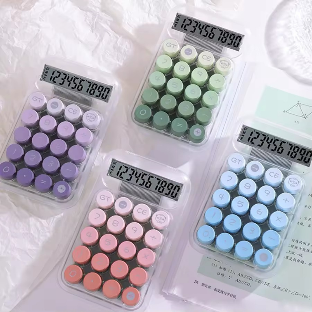 Vukito Şeffaf Renkli Hesap Makinesi Pembe