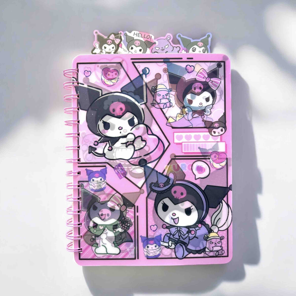 Kuromi Ayraçlı Hologram Kapak Spiralli Defter 120 Yaprak Çizgili