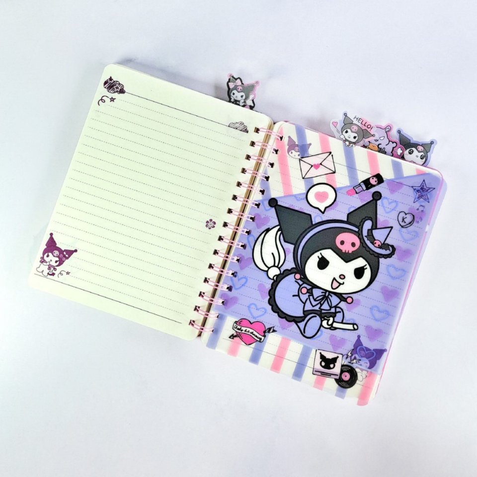 Kuromi Ayraçlı Hologram Kapak Spiralli Defter 120 Yaprak Çizgili