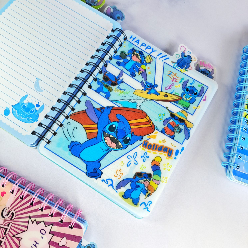 Stitch Ayraçlı Hologram Kapak Spiralli Defter 120 Yaprak Çizgili