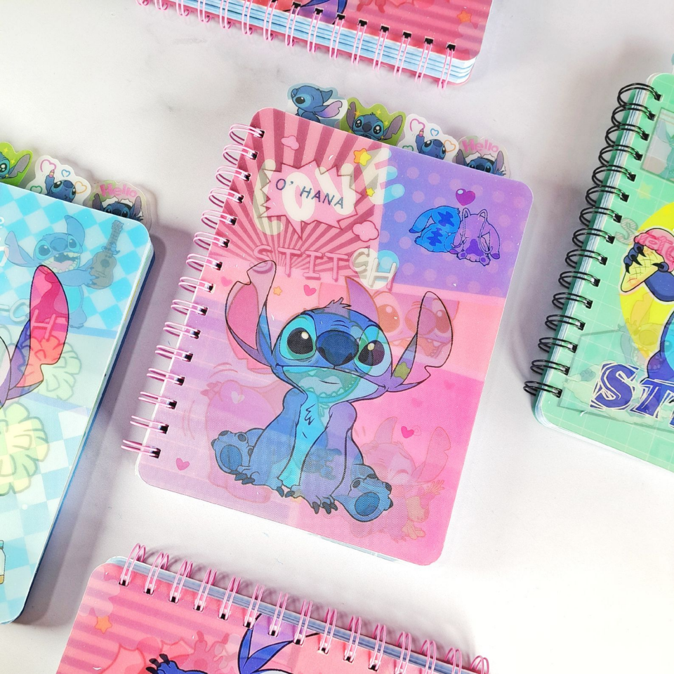 Stitch Ayraçlı Hologram Kapak Spiralli Defter 120 Yaprak Çizgili