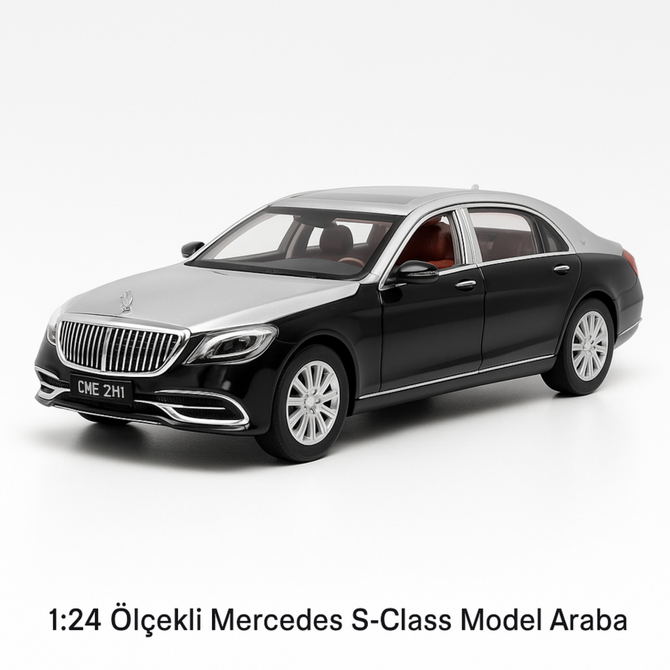 1:24 Ölçekli Mercedes-Benz S-Class Model Araba