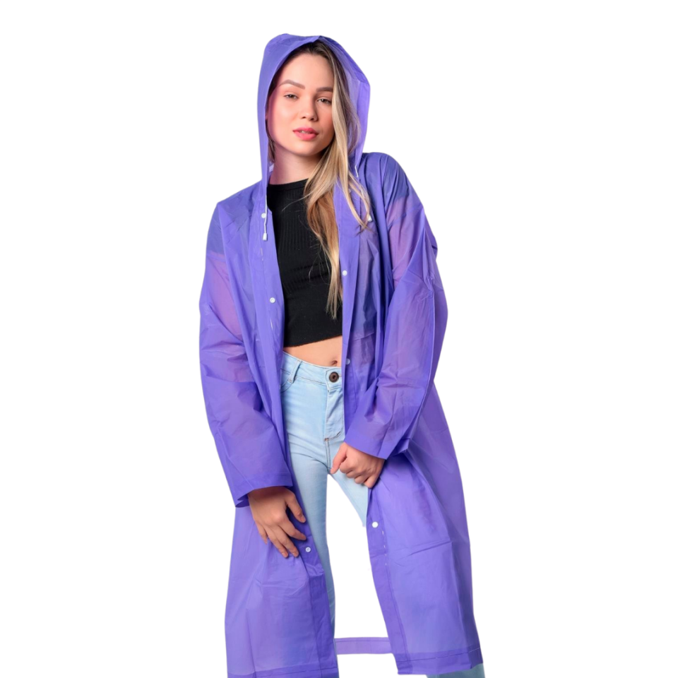 Unisex Yağmurluk Kapüşonlu Çıtçıtlı Eva