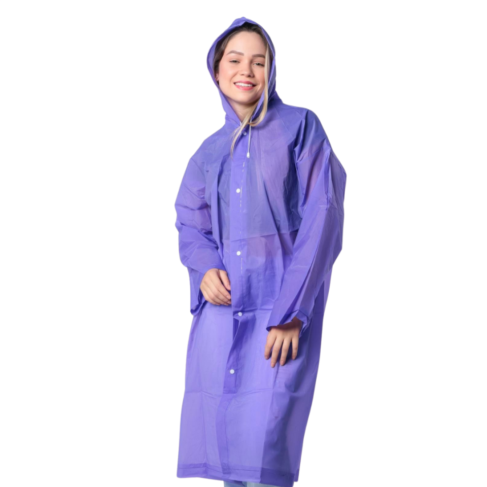 Unisex Yağmurluk Kapüşonlu Çıtçıtlı Eva