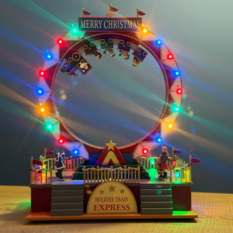 Işıklı Müzikli Hareketli Noel Roller Coaster – Holiday Train Express Dekor