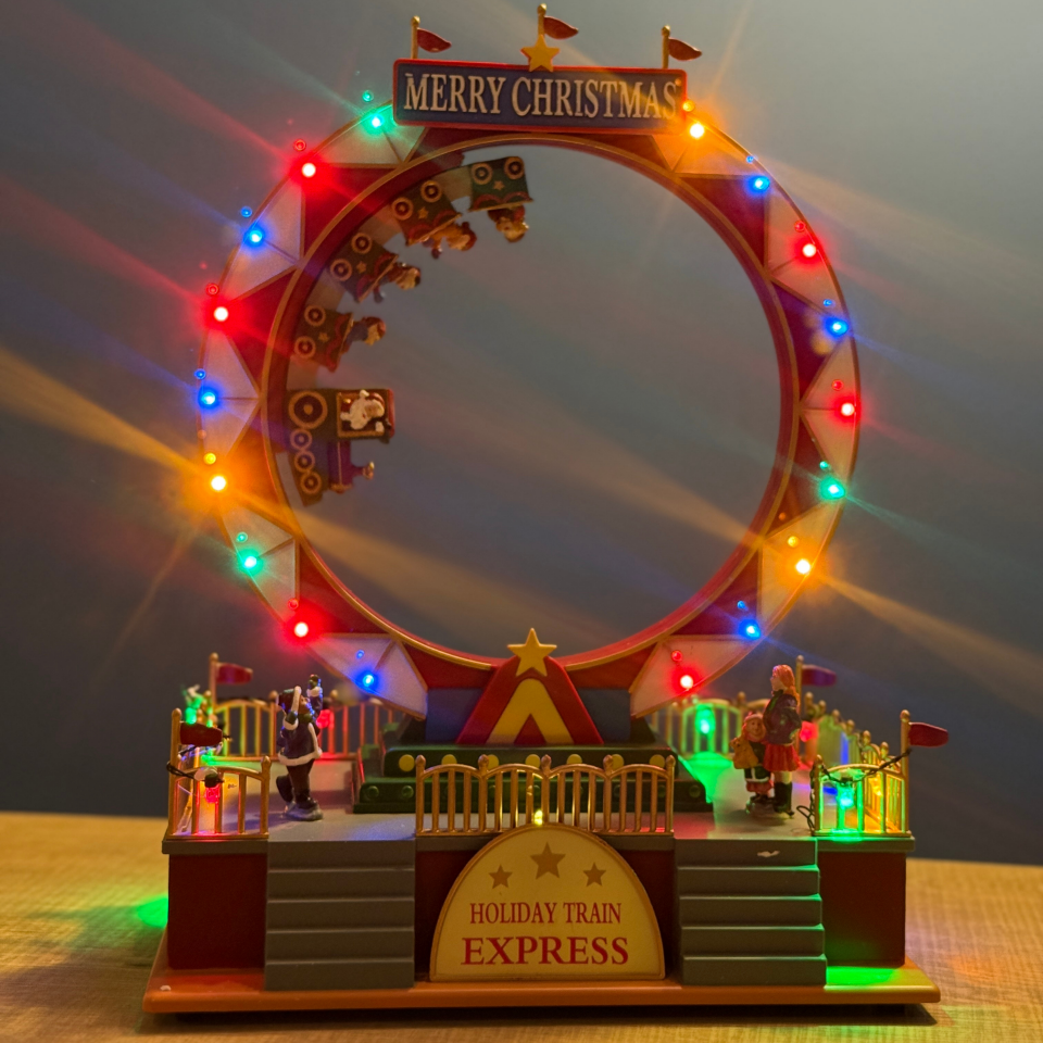 Işıklı Müzikli Hareketli Noel Roller Coaster – Holiday Train Express Dekor
