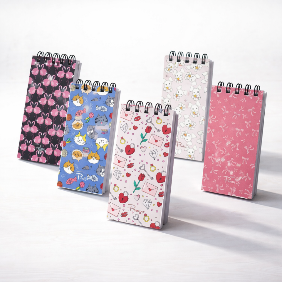 Üstten Spiralli Not Defteri 7x14cm 224 Sayfa Çizgili PRJ-008