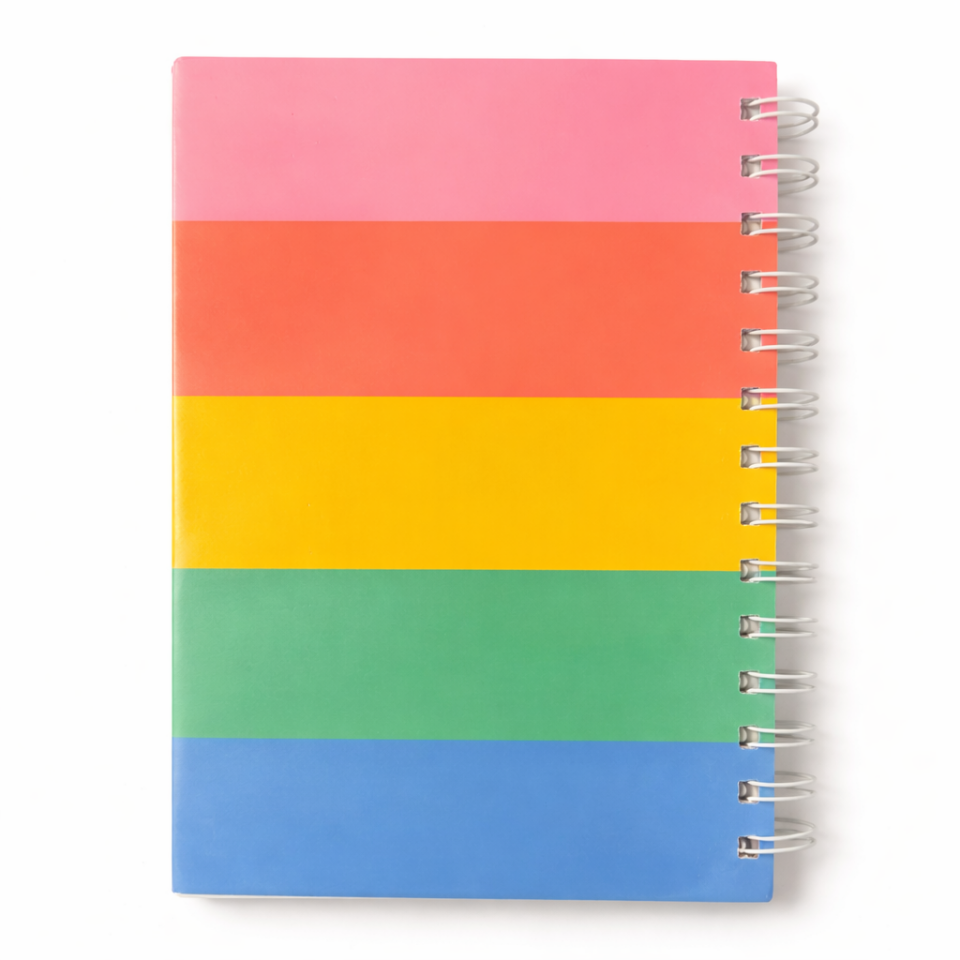 A5 Popit Kapaklı Spiralli Çizgili Defter 80 Yaprak Kalemlikli