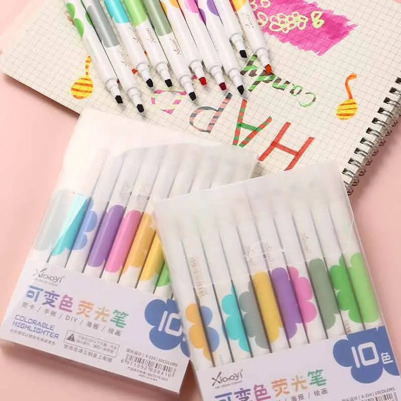 Vukito Renk Değiştiren Sihirli Silinebilir Fosforlu Kalem Seti 10'lu