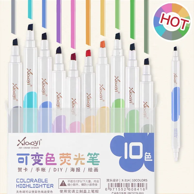 Vukito Renk Değiştiren Sihirli Silinebilir Fosforlu Kalem Seti 10'lu