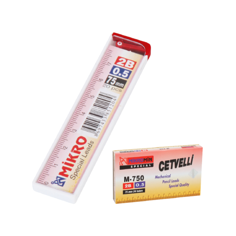 Mikro M-750 75 mm Cetvelli Kurşun Kalem Ucu 0.5 mm 20'li
