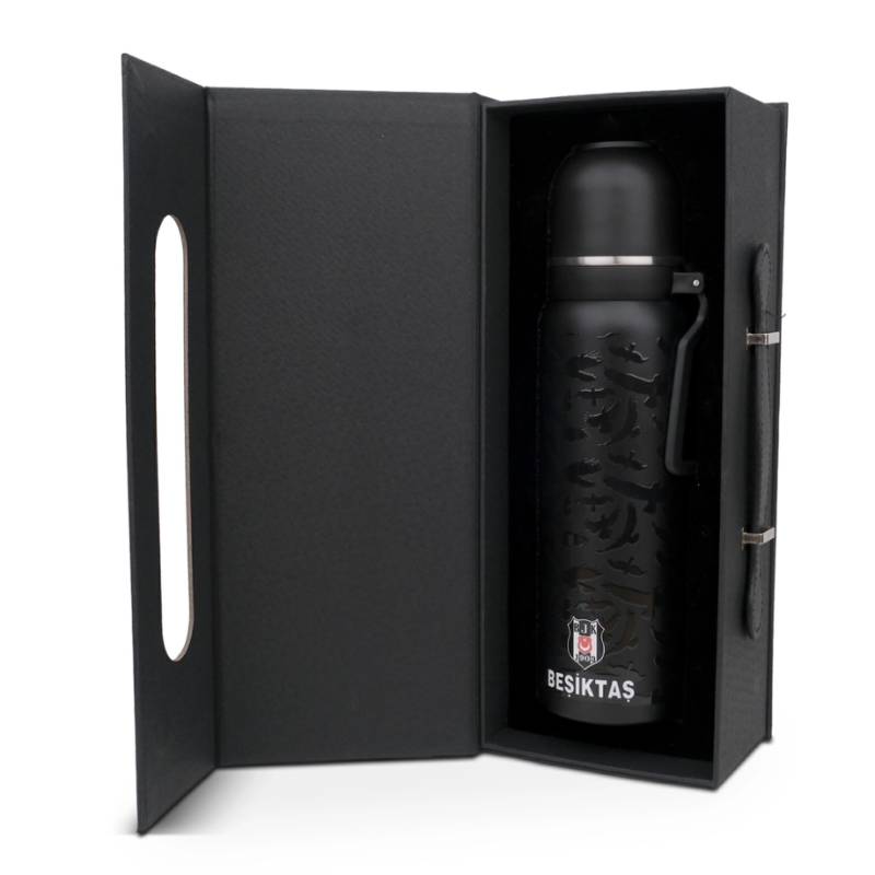 Beşiktaş JK Lisanslı Çelik Termos Bardaklı 650 ML Kutulu