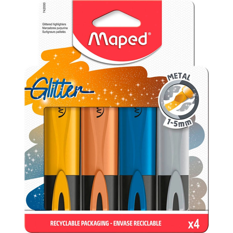 Maped Fluo Pep's Glitter Simli Metalik Fosforlu Kalem Seti
