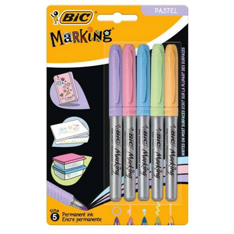 Bic Intensity Permanent Markör 5'li Blister Pastel Renkler