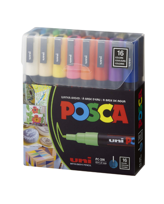 Uni Posca 0.9-1.3 Su Bazlı Markör Kalem 16''lı Pc-3m\16c