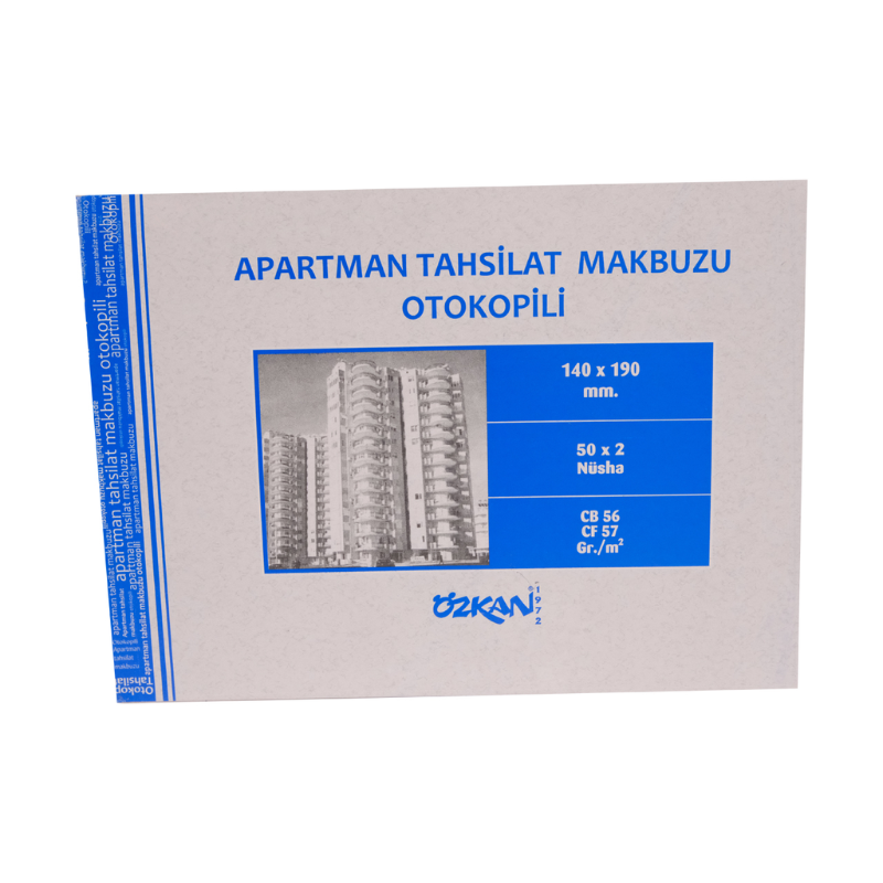 Özkan Apartman Tahsilat Makbuzu 50X2 Otokopili