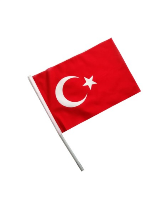 Sopalı Ponje Türk Bayrağı 30x45