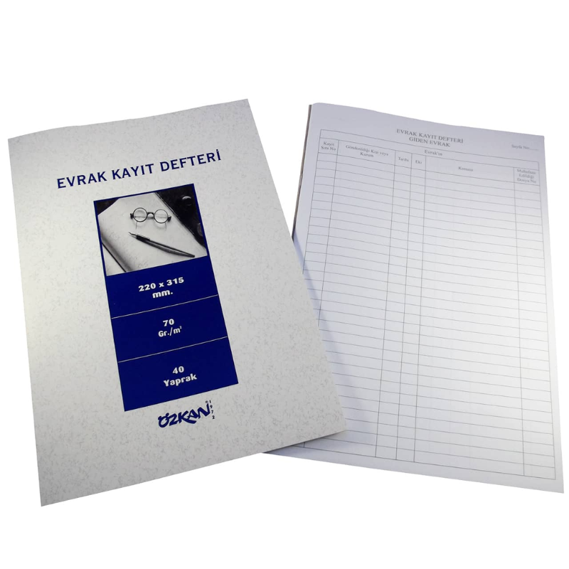 Özkan Evrak Kayıt Defteri  40 Yaprak