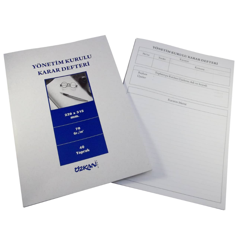 Özkan Yönetim Kurulu Karar Defteri 40  Yp