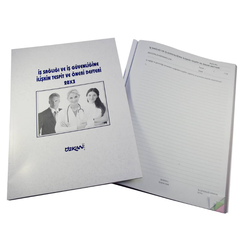 Özkan İş Sağlığı ve İş Güvenliğine İlişkin Tespit Öneri Defteri Karton Kapak 20*3