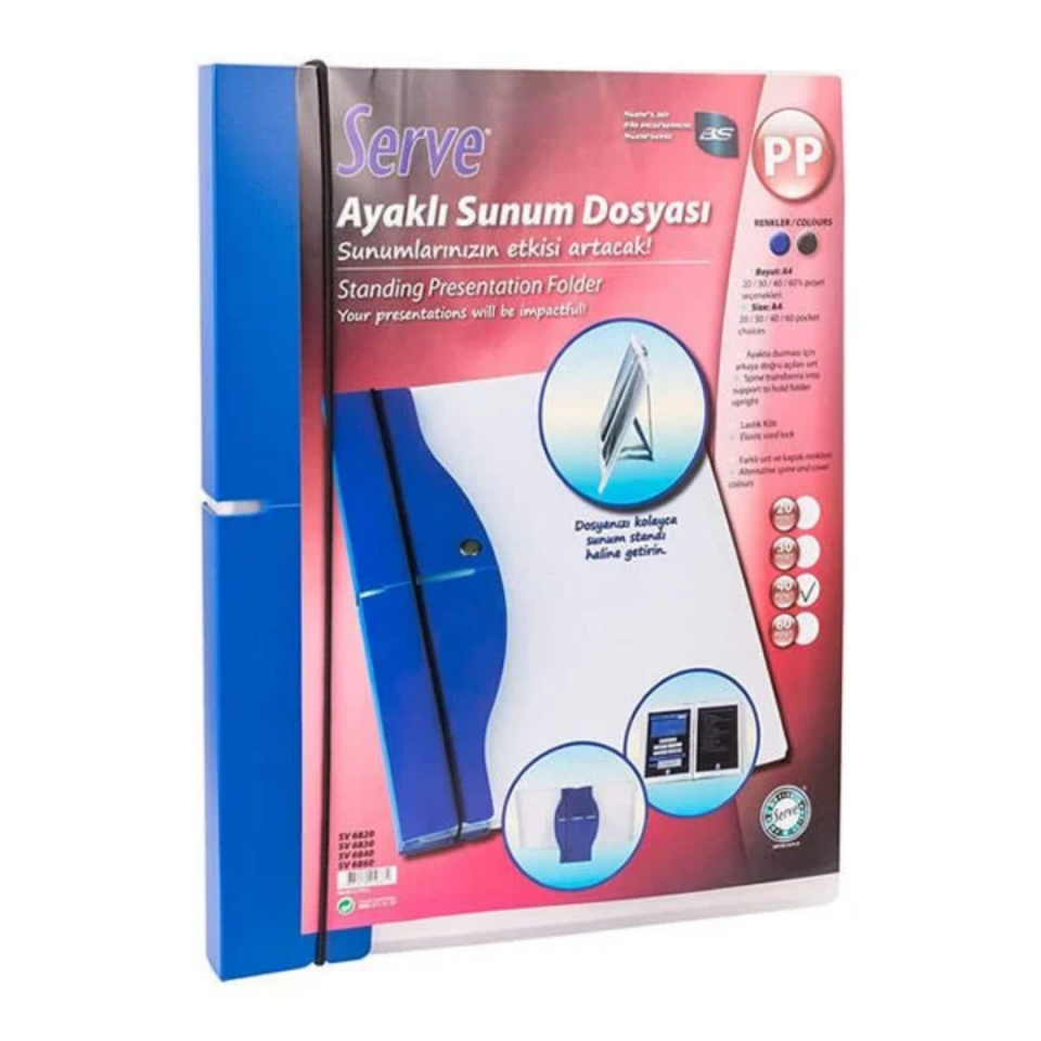 Serve 40 Yaprak Ayaklı Lacivert Sunum Dosyası SV-6840