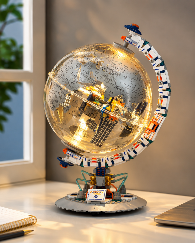 Space POP Breaking Dawn Globe 770 Parça Işıklı Yapı Blok Seti | CK006