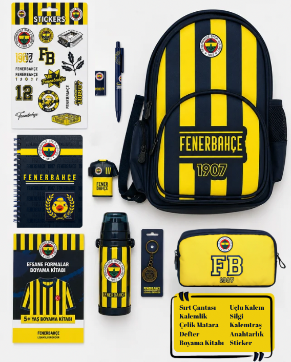 Fenerbahçe Lisanslı Okul ve Kırtasiye Hediye Seti 10 Parça